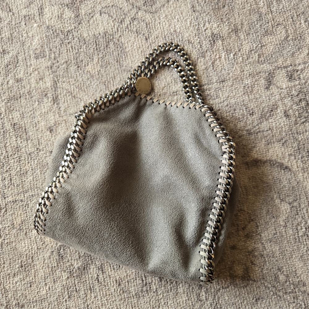 Stella McCartney Mini Falabella Tote in Taupe with Silver Chain